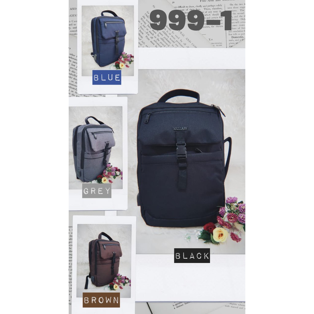 11.11  TERMURAH TAS RANSEL PRIA IMPORT / TAS LAPTOP WALLABY / MULTIFUNGSI (999-1 / 999-5 ) #Shopeehaul