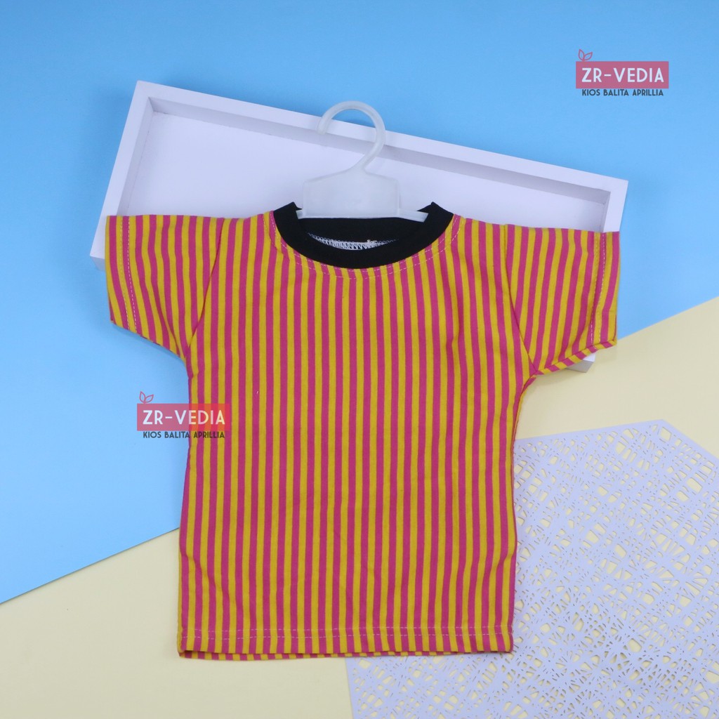 Kaos Salur Anak uk 1-2 Tahun / Baju Atasan Motif Garis Balita Laki-Laki T-Shirt Lengan Pendek Grosir