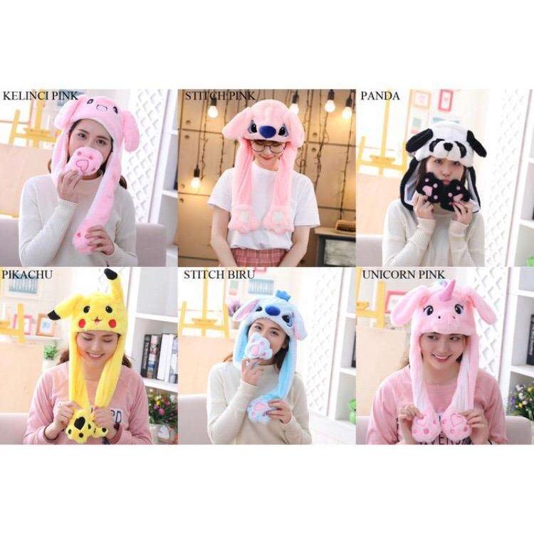 Bunny Hat Dancing Topi LED Cute Import Kelinci Kuping Bergerak Dengan LED import ValensiaHair