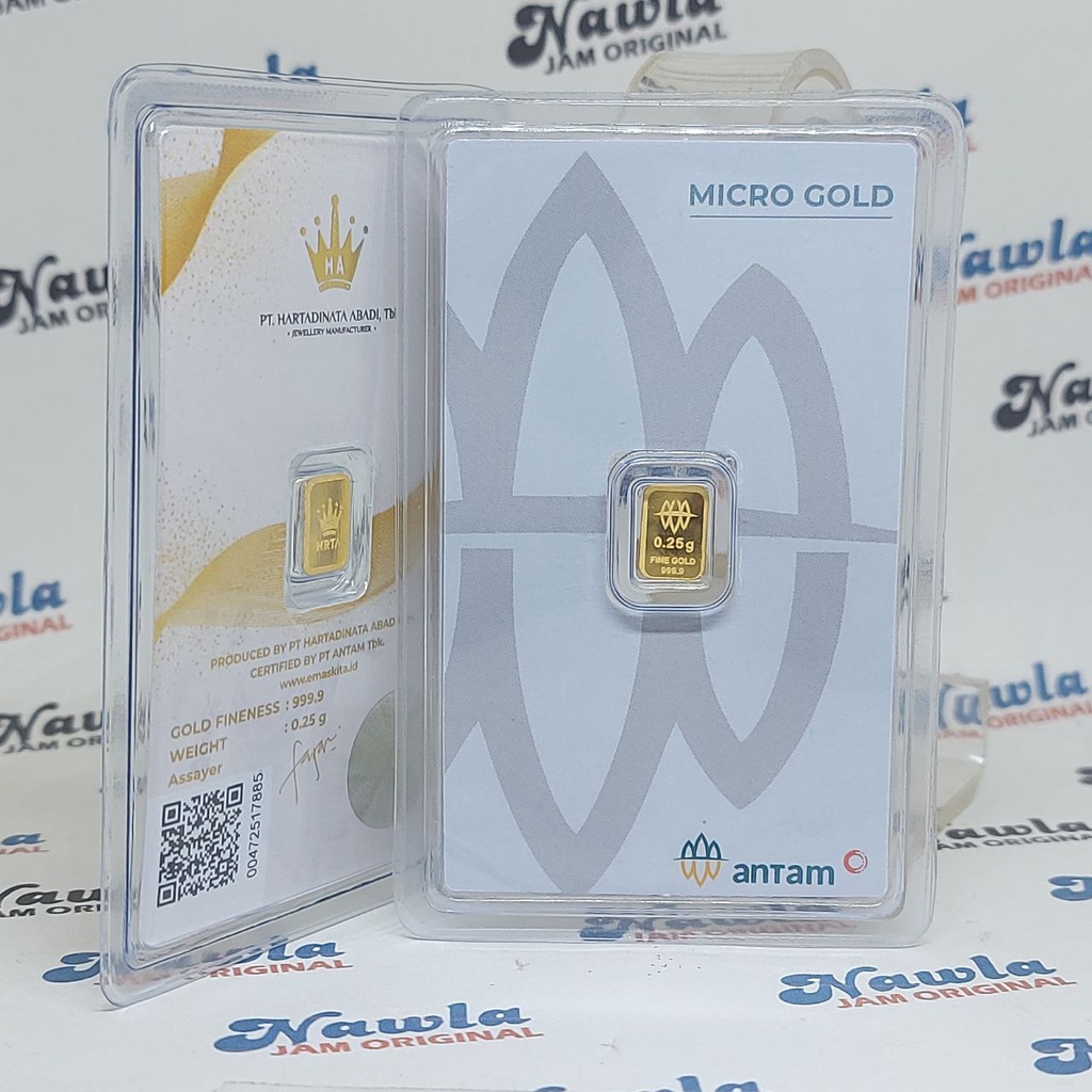 Antam 0.25 gram Micro Gold Premium Emas Murni 24 Karat Hartadinata x Antam Logam Mulia Emaskita