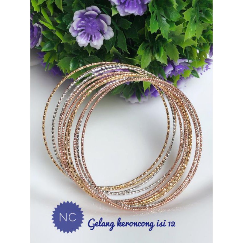 [XUPING] GELANG TANGAN KERONCONG XUPING ISI 12 GOLD SILVER 3 WARNA DIMENSI TERLARIS 151020