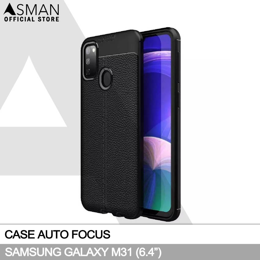 Auto Focus Samsung Galaxy M31 (6.4&quot;) | Soft Case Leather Premium - Hitam