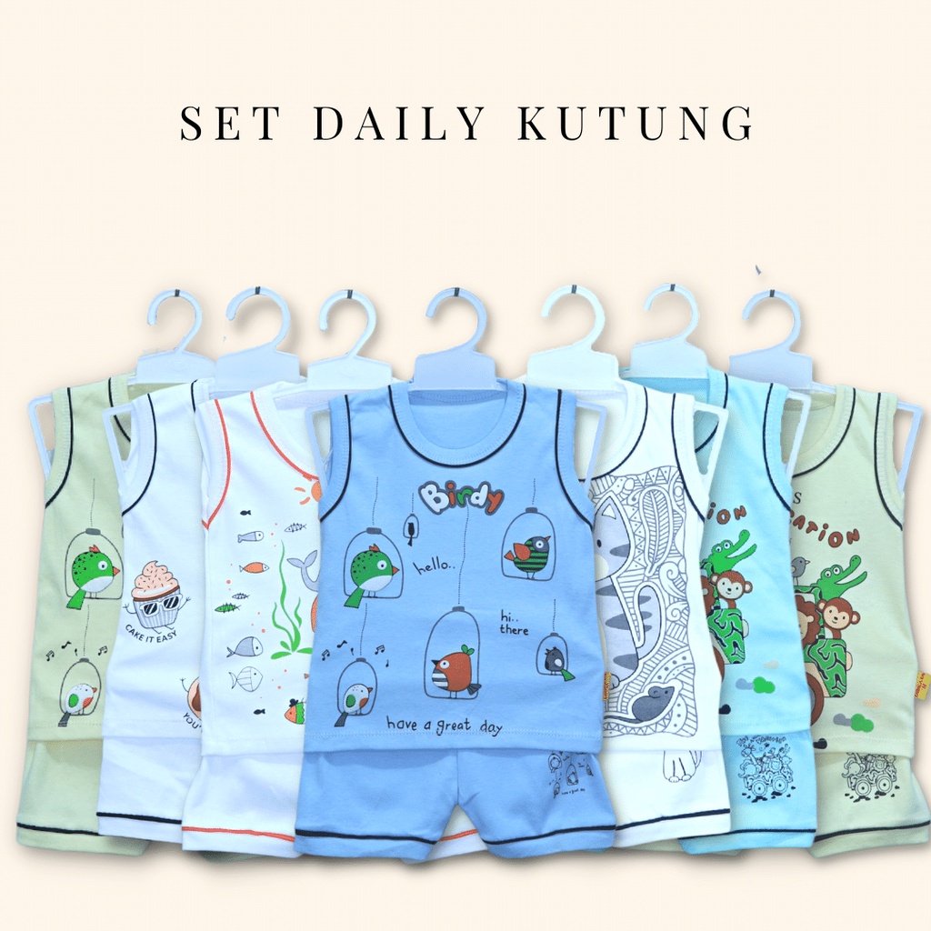 (BISA COD) Setelan Baju Anak Unisex harian Enrica / daily (lengan pendek & kutung) warna