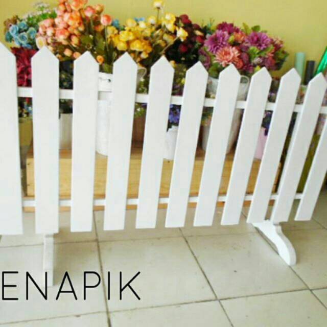  Pagar  kayu mini  hiasan taman putih shabby chic Shopee 