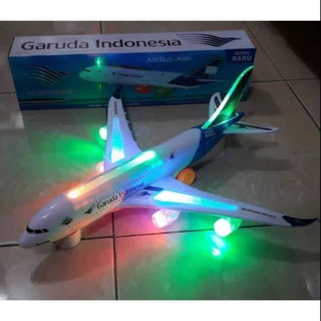 mainan pesawat terbang garuda bump &amp; go ( miniatur edukasi, anak edukatif )