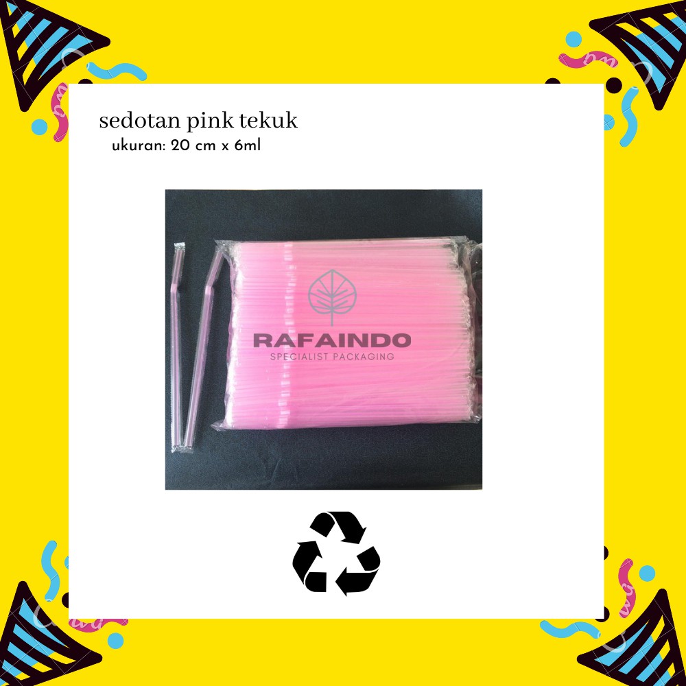 

sedotan pink tekuk steril - isi per 200pcs