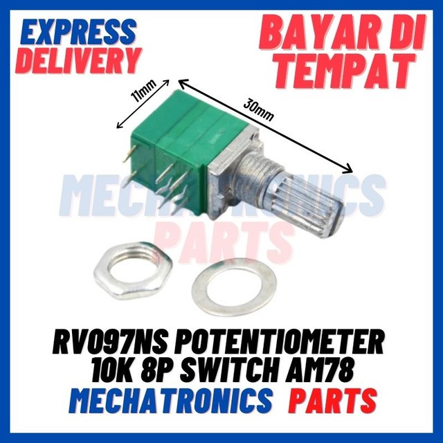 [PAS-9697] RV097NS SEALING DUAL LINEAR TAPER POTENTIOMETER B 10K 8PIN SWITCH AM78