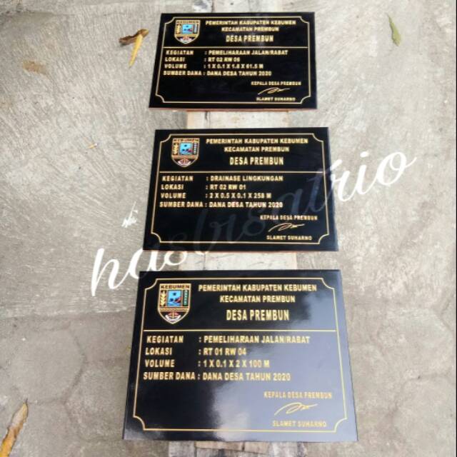 Batu nisan prasasti dana desa ( DD ) terbaru