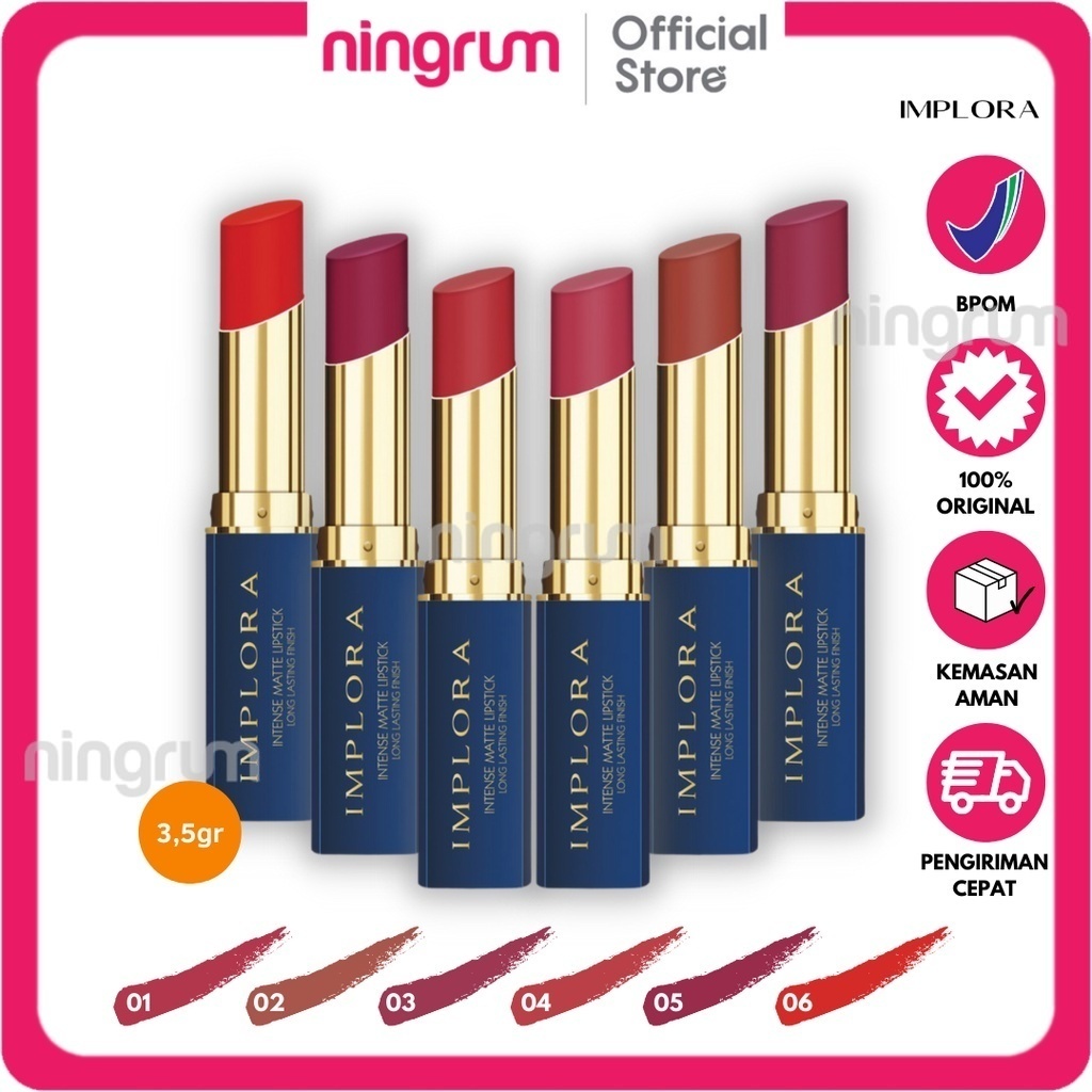 Ningrum - Implora Lipstick Intense Matte - Lipstick Long Lasting Finish Implora Lipstick 100% Original BPOM - 5103