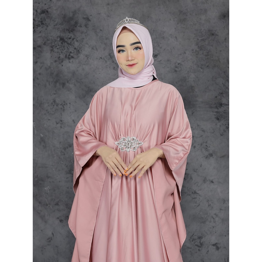 Baju Gamis Wanita muslim Payet bahan satin warna navy putih hitam jumbo terbaru cantik mewah Busui Payet Swarovski Busui Resleting depan