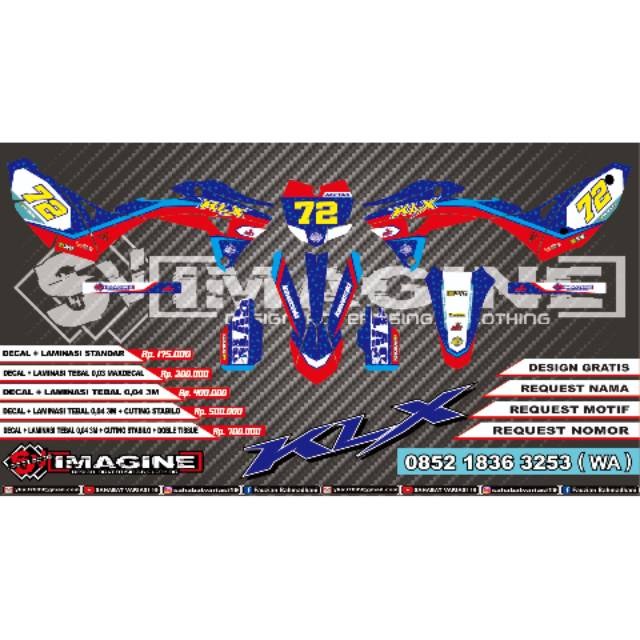 Decal striping klx gordon + laminasi tebal  0.04  3M