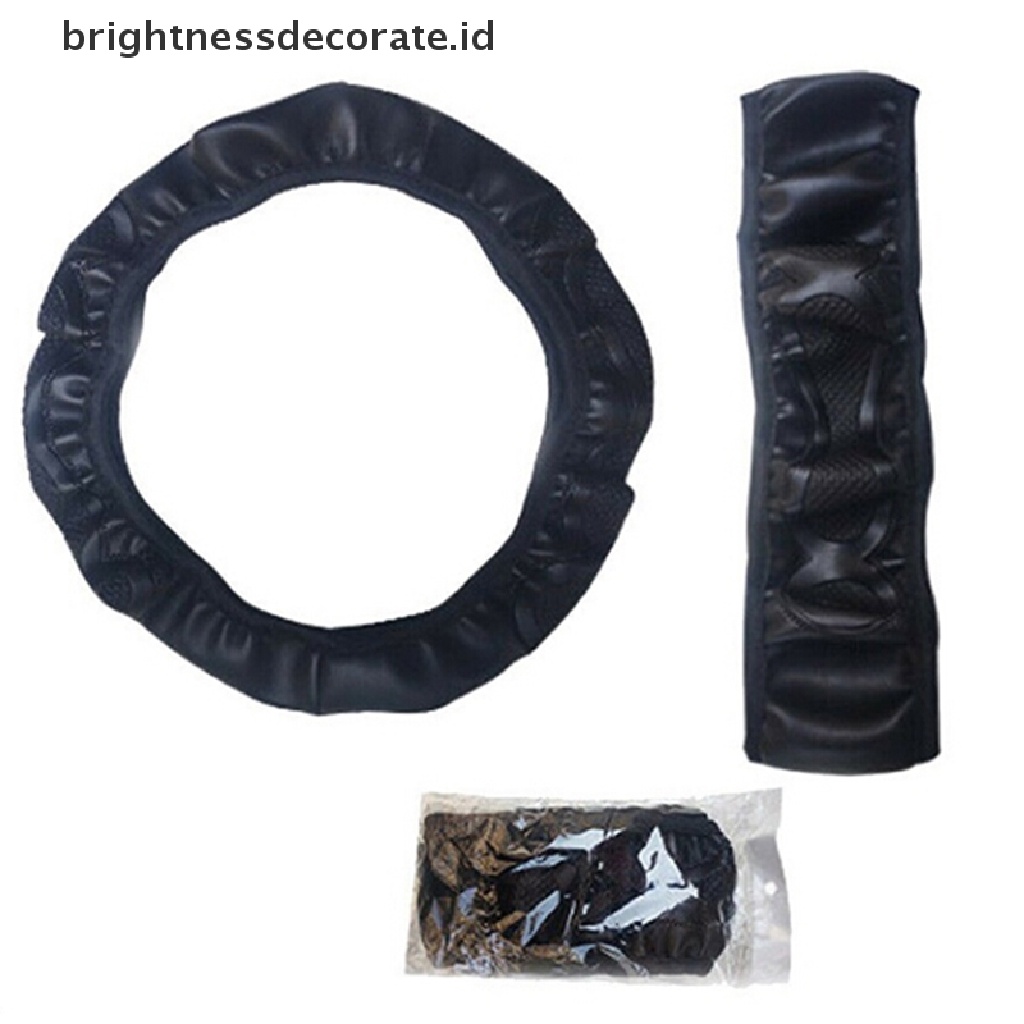 Cover Setir Mobil Universal Bahan Kulit Breathable Anti Slip Ukuran 38cm