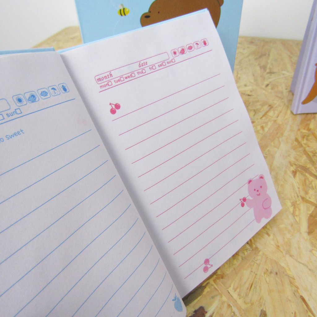 

Mandicantik Buku Gembok A6 Gambar WBB We Bare Bears Buku Diary Beruang Teddy READY JAKARTA COD