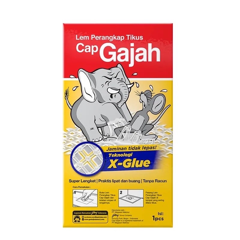 LEM TIKUS CAP GAJAH X-GLUE ORIGINAL PAPAN TRAP PERANGKAP AMPUH RACUN TIKUS