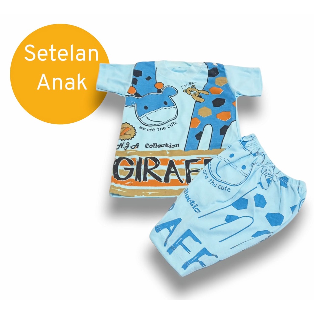 |1| Setelan Pakaian Bayi | Baju Anak Putih Print