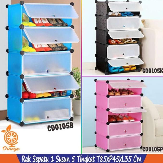 TERMURAH RAK SEPATU PLASTIK RAK TOYS RAK BUKU RAK SERBAGUNA SUSUN 5 DFGHT64654