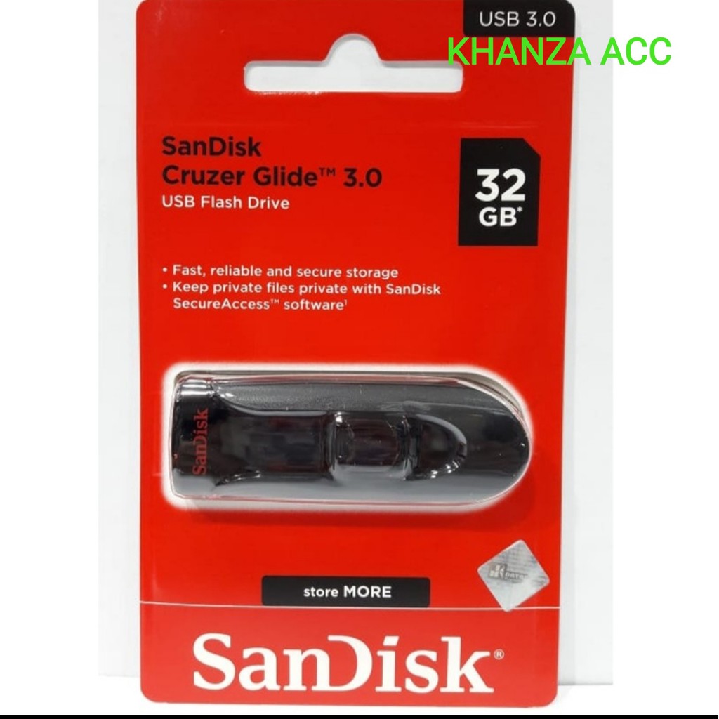 KHANZAACC FLASHDISK Sandisk Cruzer Glide 32GB 3.0 USB Flash Drive CZ600