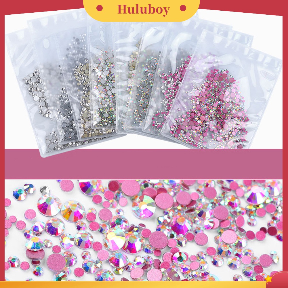 Huluboy Huluboy♡ 1440pcs Manik-Manik Berlian Imitasi Glitter 3D Untuk Dekorasi Manicure