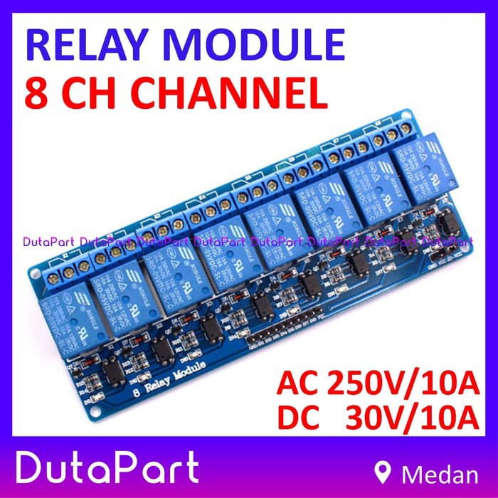 Relay Module 8 CH Channel 250VAC 30VDC 10A 5V With Optocoupler Modul