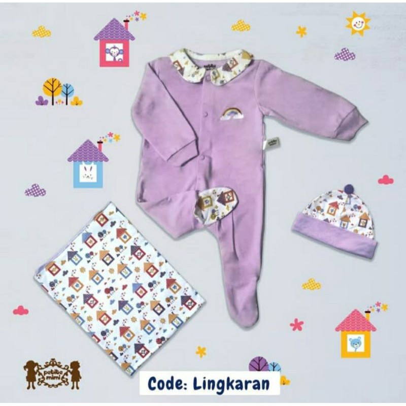 PETITE MIMI 4in1 Blanket Set Gift Set Kado Bayi Sleepsuit Selimut -Girl