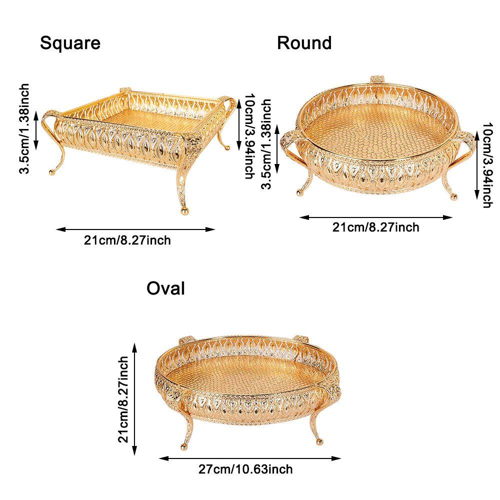 Solighter Metal Tray Dekorasi Meja Ruang Tamu Elips Kunci Tray Wadah Permen Besi art Storage Tray