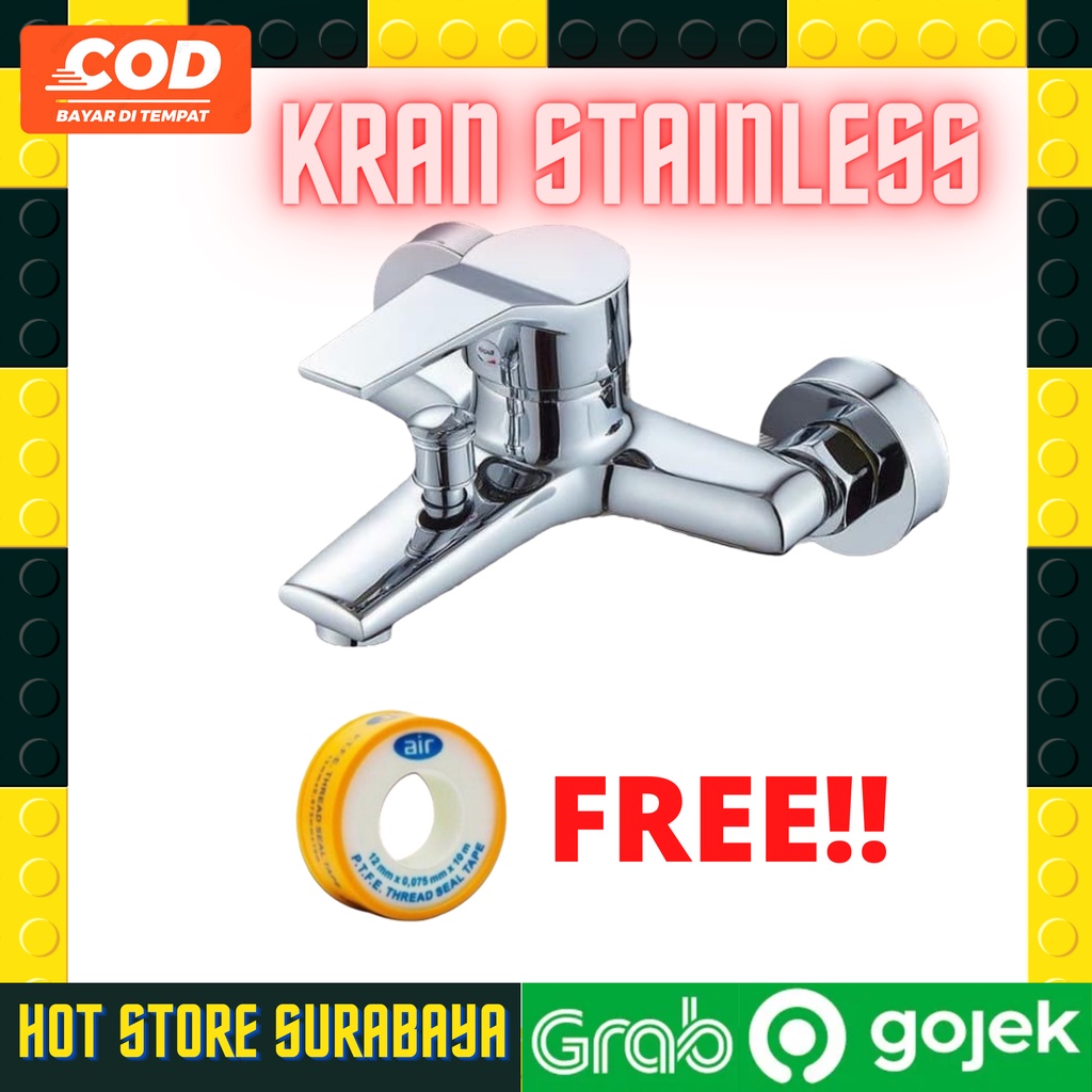 HOT! CABANG 2 KRAN MIXER PENGATUR SUHU PANAS DINGIN ASLI STAINLESS SHOWER