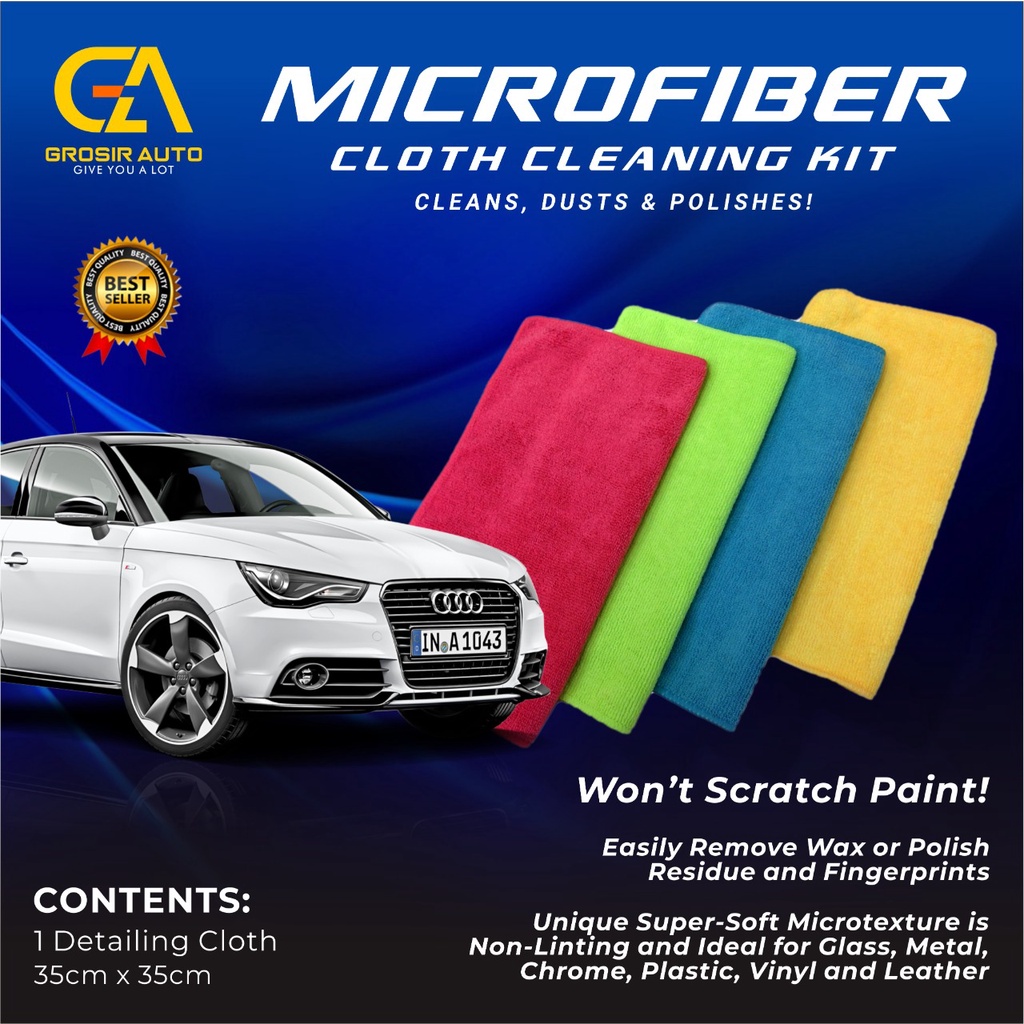 [ AVARON ] MICROFIBER SERBAGUNA 35X35 KAIN LAP MOBIL HALUS MULTIFUNGSI