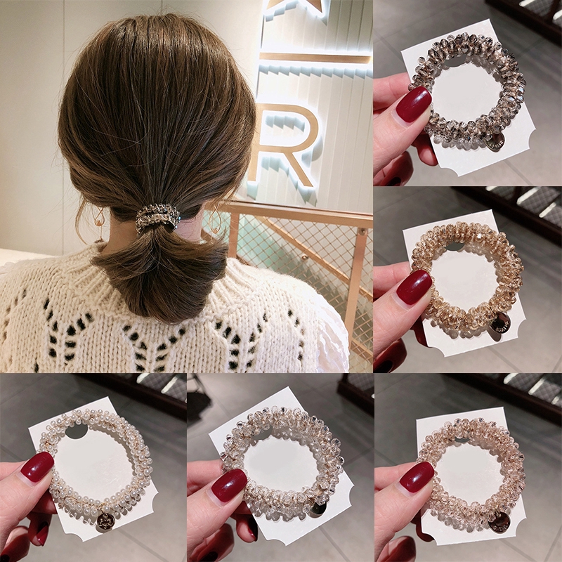 Crystal Elastic Hair Rope，Crystal Hair Tie Ponytail Holder Elastic Band