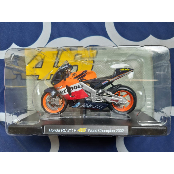 DIECAST MINIATUR DCS600 MOTOGP LEO MODELS VALENTINO ROSSI 2003