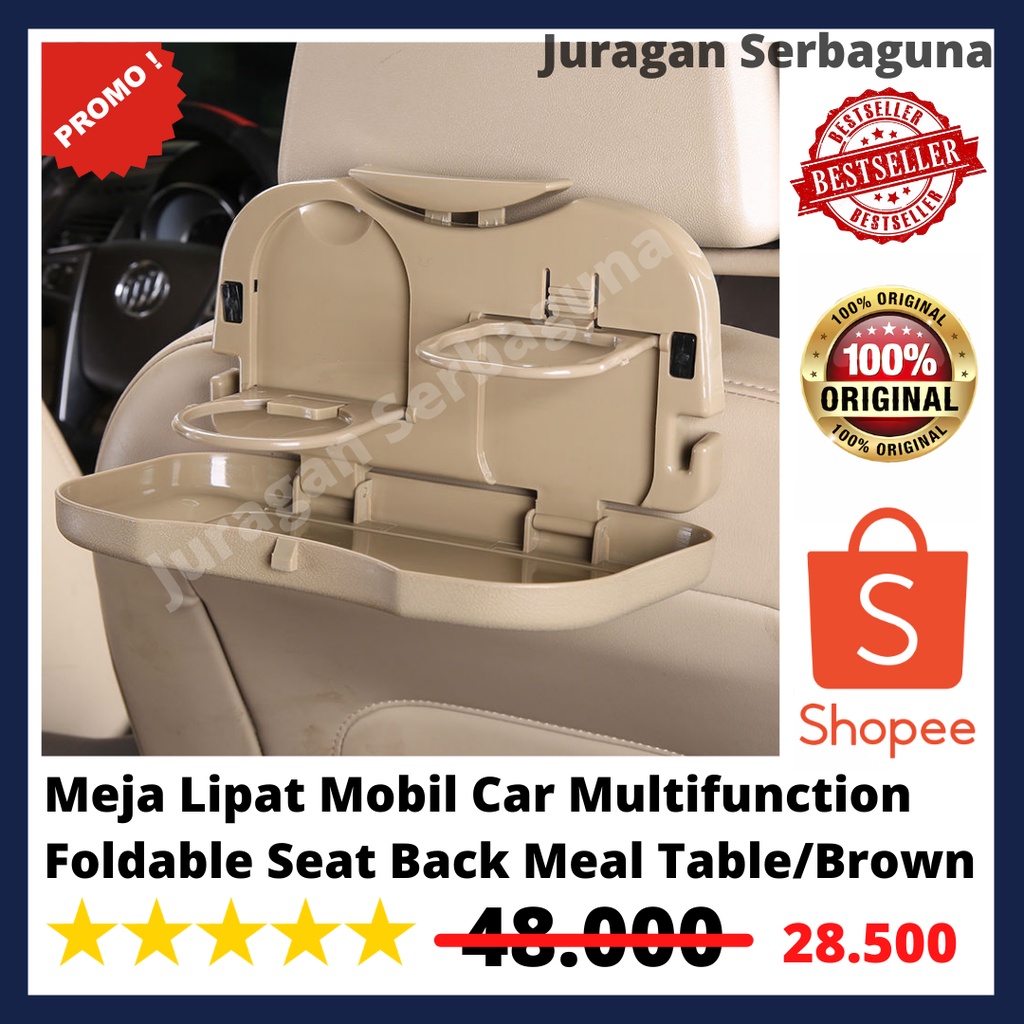 Meja Lipat Mobil Car Multifunction Foldable Seat Back Meal Table/Brown