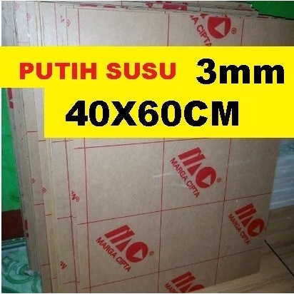 

Acrylic - Akrilik Putih Susu - Marga Cipta tebal 3mm ukuran 40x60cm