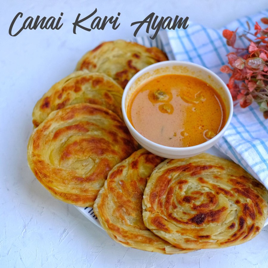 

Makanan India Roti Canai with Chicken Curry / Khusus Gojek