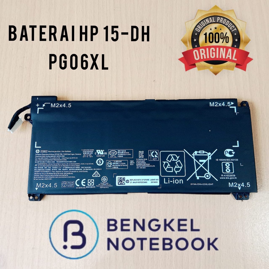 Baterai HP 15-DH PG06XL HSTNN-DB9F L48431-2C1 L48497 11.55V 69WH Original