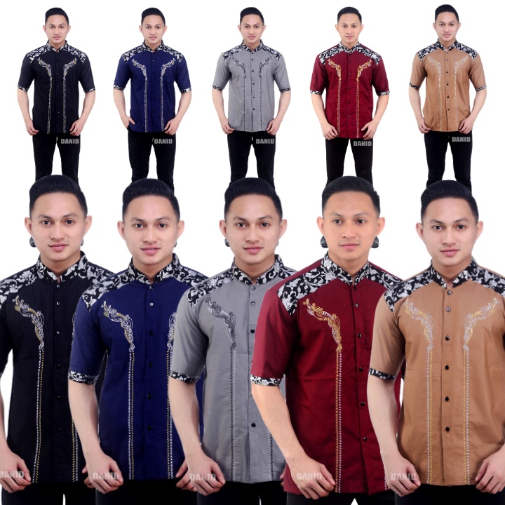 Baju koko dewasa lengan pendek warna terbaru koko bordir pria koko batik murah koko laki laki muslim