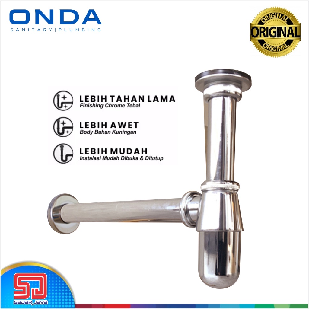 ONDA PT-TUL Sifon Botol Wastafel Afur Trap Lurus Pipa Pembuangan Cuci Piring