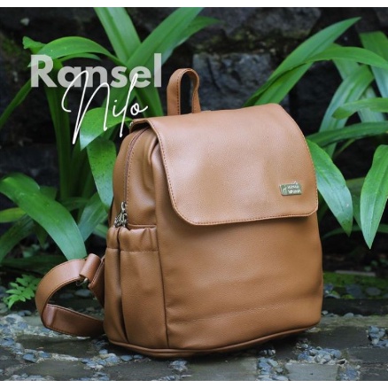 TAS RANSEL K NILO WARNA CARAMEL RUMAH WARNA TAS WANITA ANAK SEKOLAH KULIAH KERJA LAPTOP NOTEBOOK