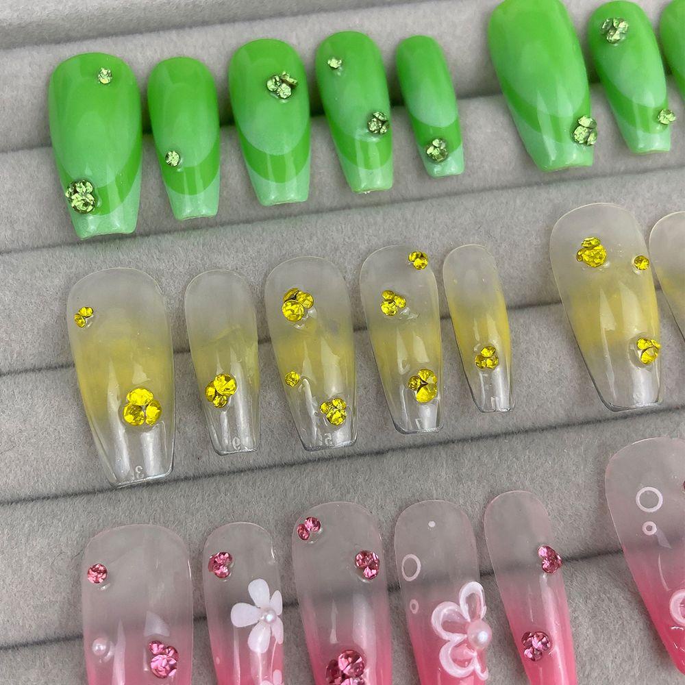 Mxbeauty Nail Art Rhinestones Warna-Warni Fashion Menunjuk Bawah Hiasan Kuku 3D Perhiasan Kuku