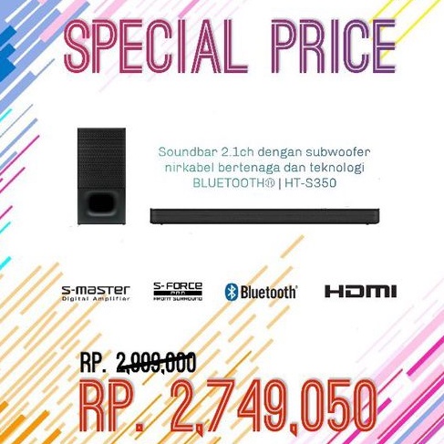 Sony Soundbar 2.1 HT-S350 wireless Subwoofer