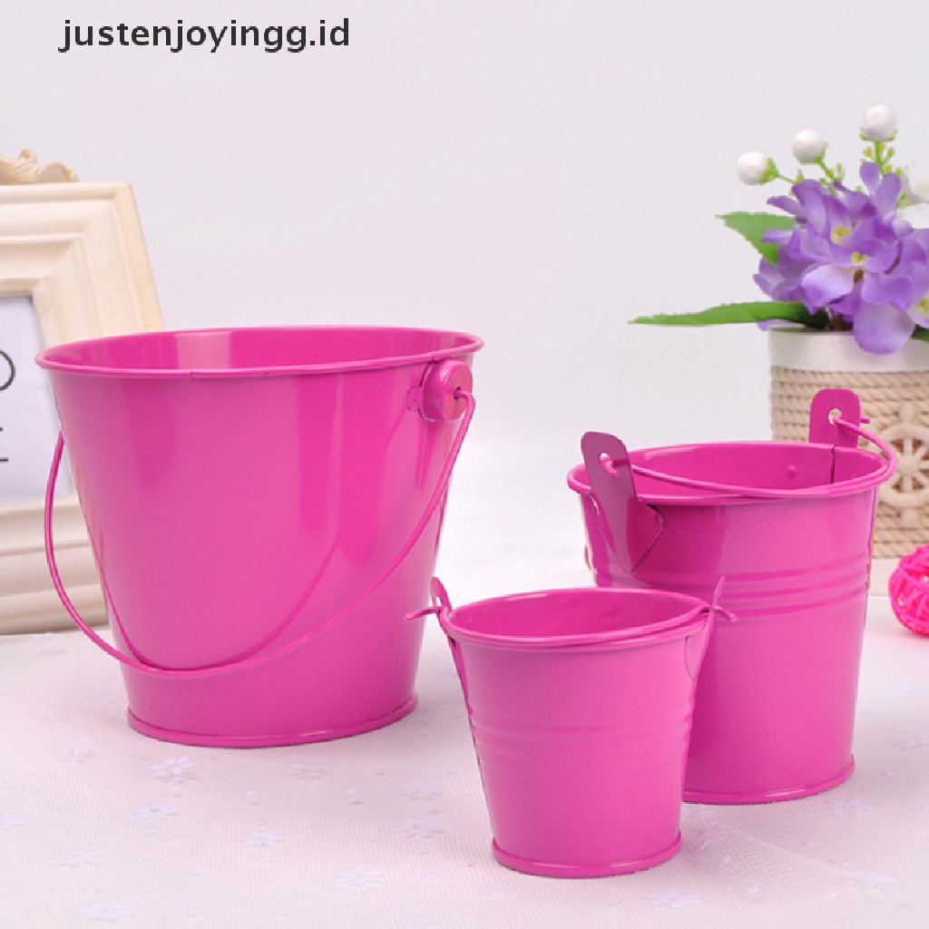 // justenjoyingg.id // Mini Metal Colorful Bucket Candy Keg Pails Wedding Party Favors Decoration DIY ~