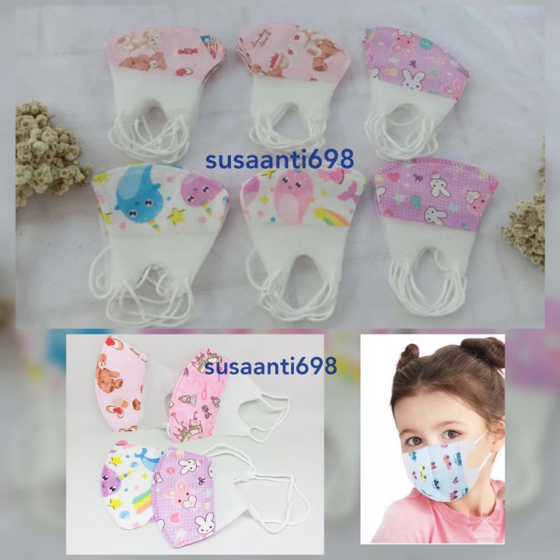 Masker Duckbill Anak | Masker Anak Duckbill  | Masker Duckbill Anak Karakter Motif Lucu