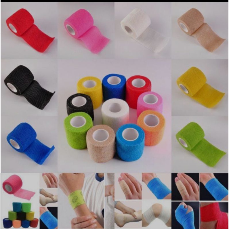 kinesiology tape elastis perban jari, kinesio tape lentur 5cm x 4.5m