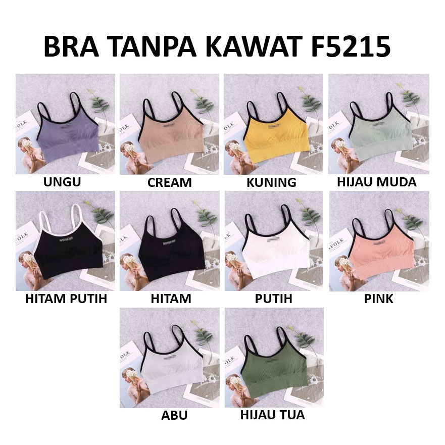 Gratis Ongkir - F5215 Pakaian Dalam Olahraga Wanita / Bra Sport Wanita Tanpa Kawat / BH Gym-1