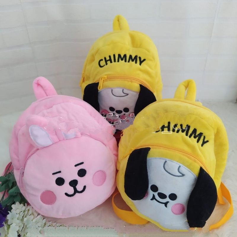 TAS BONEKA BTS / TAS RANGSEL ANAK / Tas Ransel Anak TK / PAUD / Tas   Boneka BTS   Karakter BT21