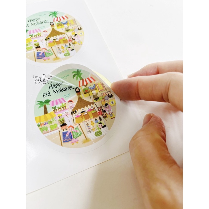 

(Sif045)Stiker Bulat Toples Kue Kering Tema Lebaran [Isi 32 Stiker] 026