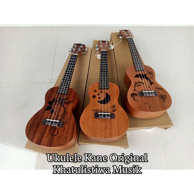 Original Ukulele Kane Concert Import Motif Ukiran Indonesia