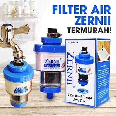 Saringan Zernii Filter Air Carbon / Zernii Water Filter Pembersih Penjernih Air Kran / Saringan Keran Air Serbaguna Original 100% Karbon Aktif