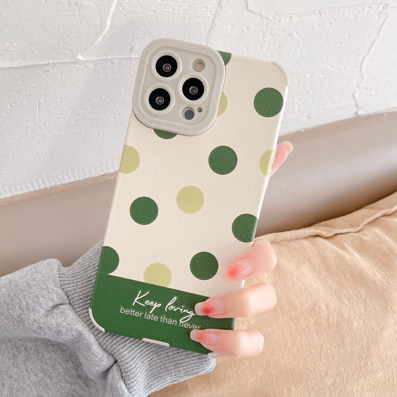 Keep Loving Fashion Green Houndstooth dots Case Hp VIVO V9 V20 S1 V15 Z1 Pro Y66 V5S V5 Lite Y83 Y81 Apple iPhone 6 7 8 Plus 7+ 8+ iPhone XS Max iPhone XR iPhone 11 12 13 Pro Max Case Women's