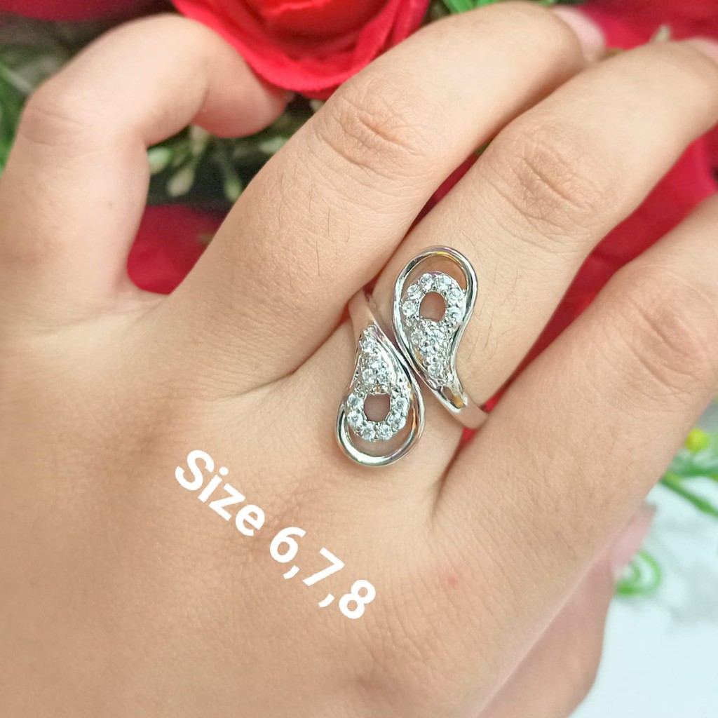 Cincin Dewasa Permata Zircon Gold Perhiasan Wanita Korea (COD)