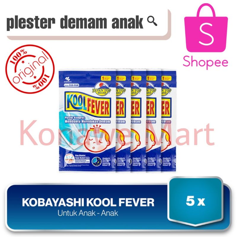 Koolfever Kid isi 5pcs - plester demam kool fever untuk anak