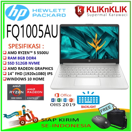 Jual Laptop Hp 14s Fq1004au Fq1005au Ryzen5 5500u 8gb 512gb Ssd Win10 Ohs Shopee Indonesia 0463